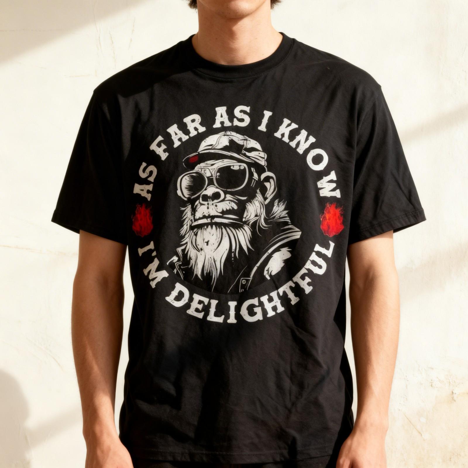 As Far As I Know I m Delightful Funny Monkey Saying Quote T-Shirt S