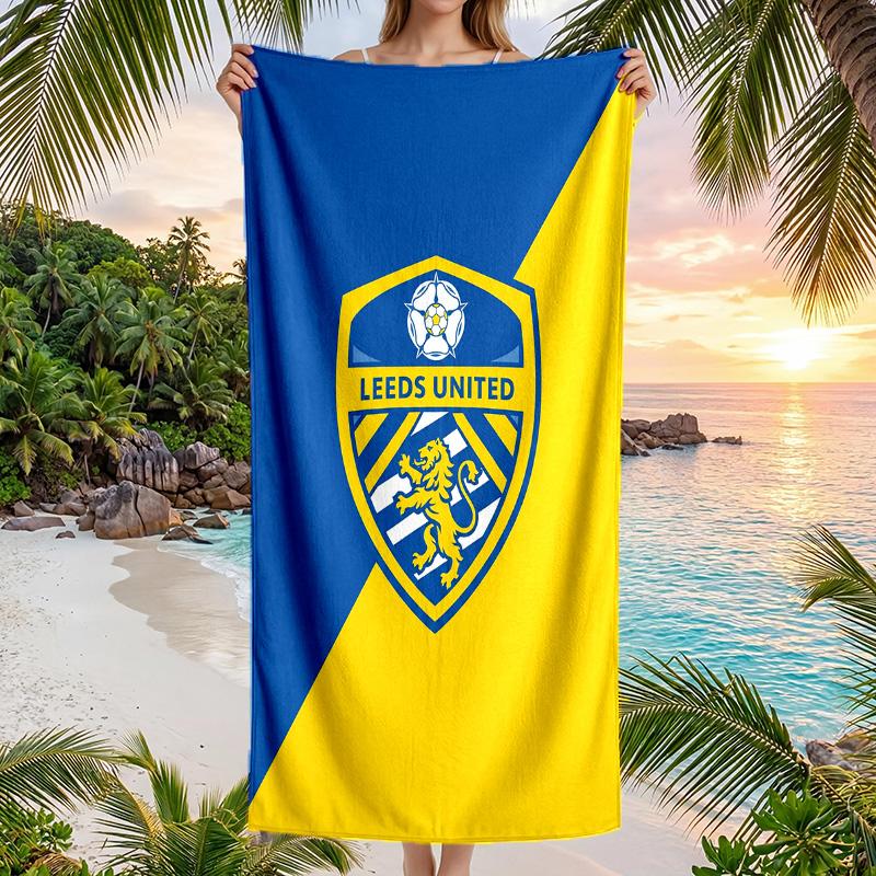 Leeds United Fußball Strandtuch Weiches Mikrofaser Sommerhandtuch Schnelltrocknendes Saugfähiges Handtuch für Strand Schwimmbad Reisen