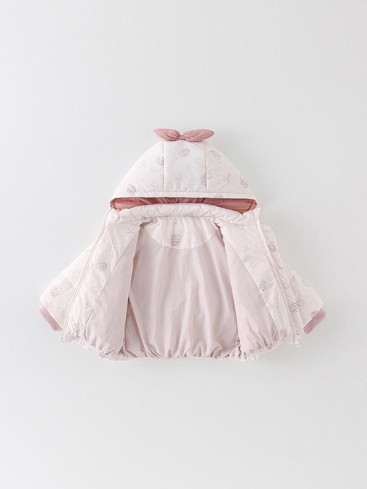 Stylish Hooded Down Jacket for Infant & Toddler Girls - Thickened Winter Coat with 90% White Duck Down