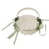 Flower Girl Basket Romantic Elegant Lightweight Hand Woven Wedding Flower Basket for Bride 5800