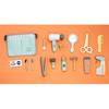Yumu Wooden Barber Role Play Set for Kids: Pretend Play Hair Cutting & Makeup Tools