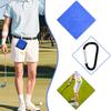 Square Microfiber Golf Ball Cleaning Towel with Carabiner Hook Water Absorption Cleaner Club for Head Wipe Cloth Clean