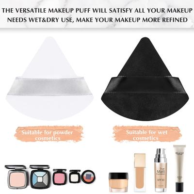 10/20 Piezas Triángulo Terciopelo Borla de Polvo Harinas de Pizza Mini Esponja de Maquillaje Facial Cosméticos Lavable Ligero Herramienta de Maquillaje
