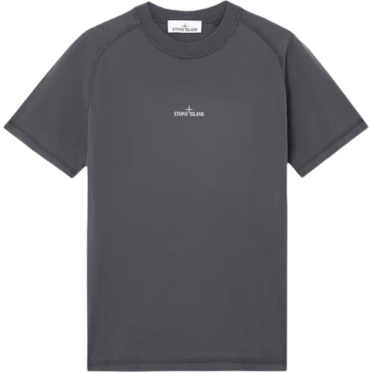 STONE ISLAND Ss25 Reflektierendes Logo Rundhals Kurzarm T-Shirt Herren T-Shirts Anthrazit K1S152100020-V0065