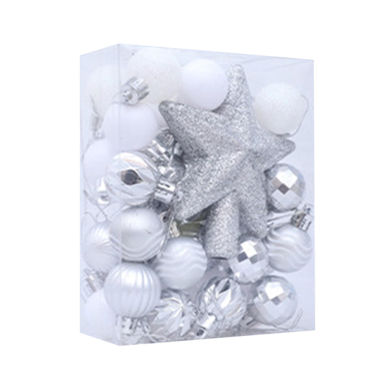 

Набор из 36 небьющихся рождественских шаров для украшения елок, набор подвесных шаров для украшений на рождественскую вечеринку One Size серебряный