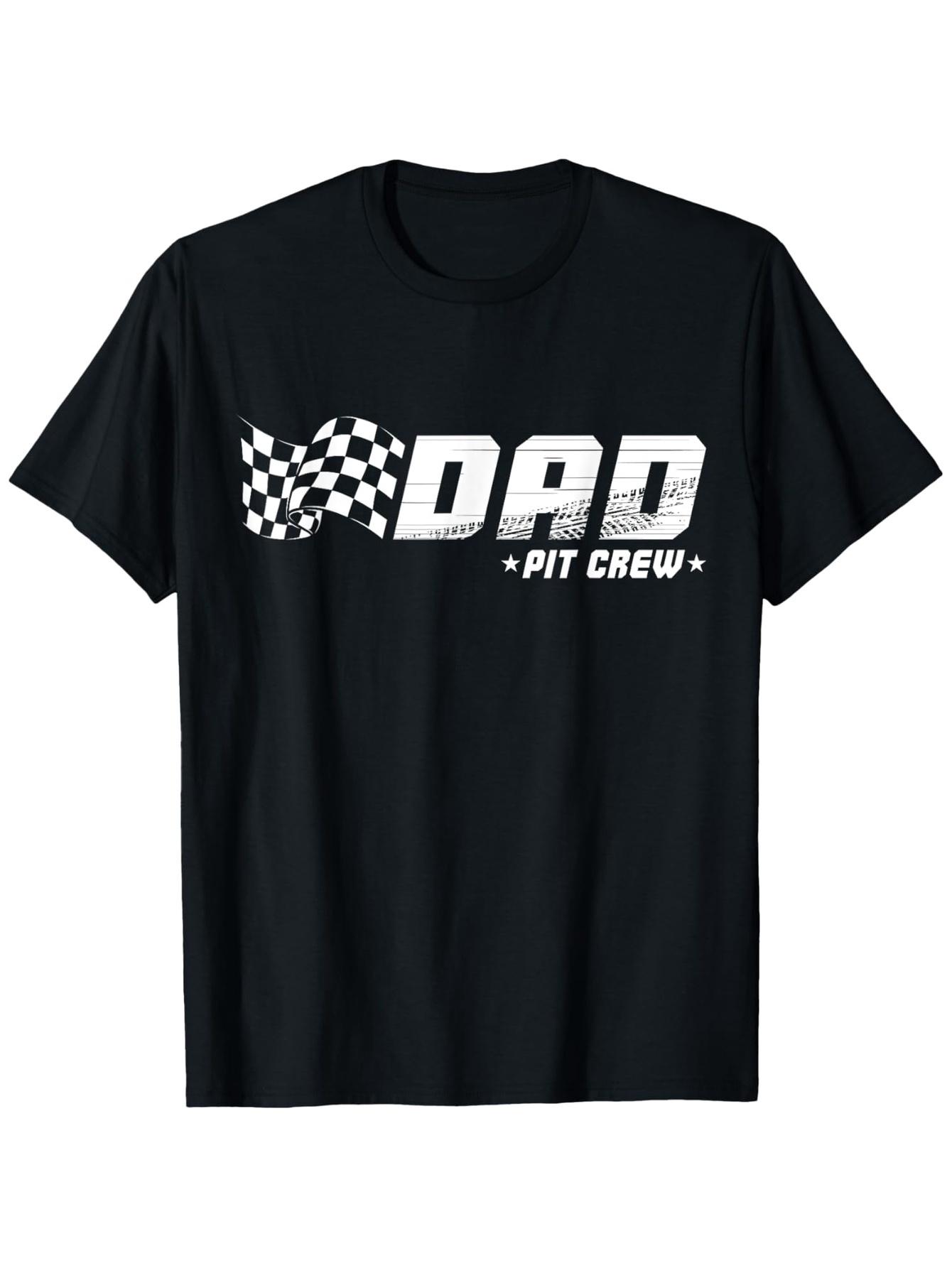 

Dad Pit Crew Race Car Birthday Family Racing T-Shirt 100% Cotton Round Neck Short Sleeve T-shirt 5XL різнокольоровий