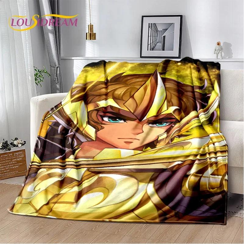 Cartoon Saint Seiya 3D Retro Soft Flannel Blanket for Beds Bedroom Sofa Picnic,Throw Blanket for Cover Outdoor Leisure Nap Gift