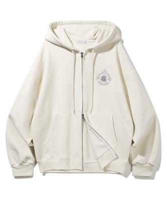 Bakken Signature B Zip-Up Hoodie Bk76902_Cream