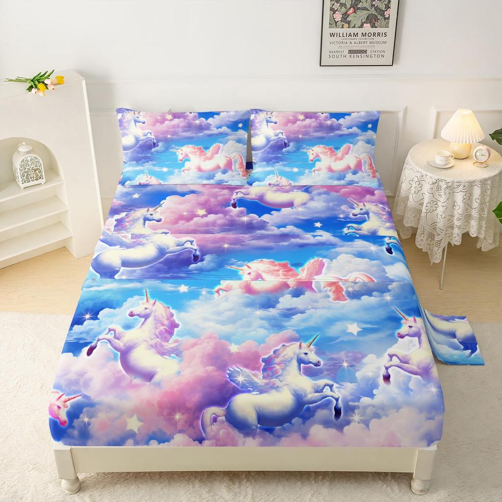 Ice Hockey Player Pattern Sheet Four Piece Bedding Set Bedroom Room Dormitory Bedding Decoration