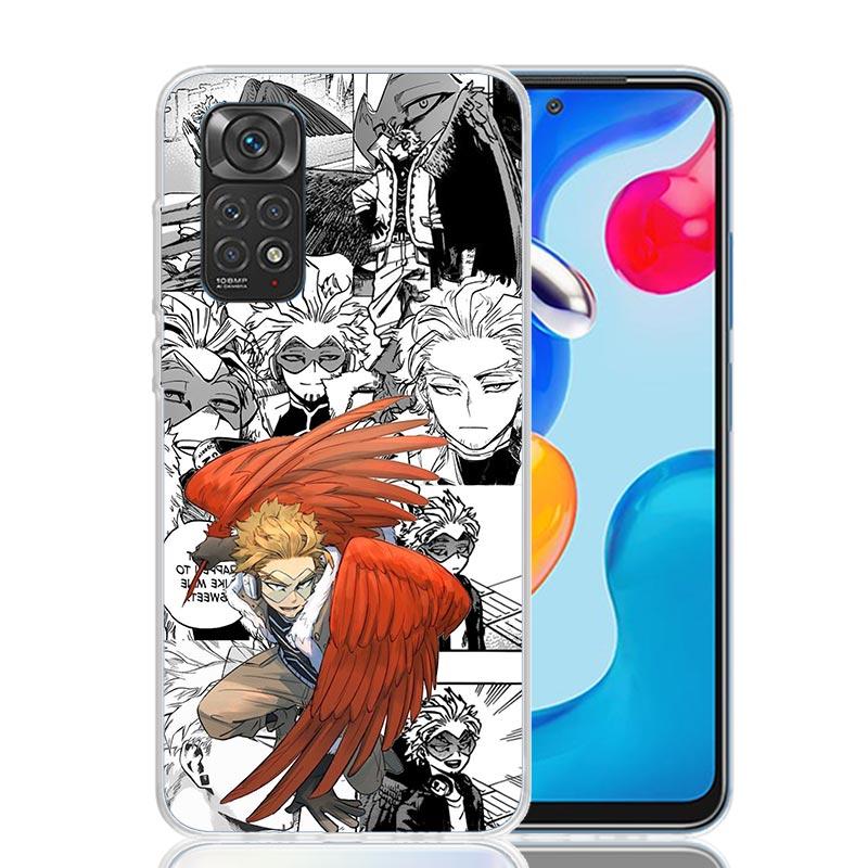Hawks MHA My Hero A-Academy Pouzdro na telefon Pro Xiaomi Redmi Note 15 14 13 12S 12 Pro Plus 11S 11E 11 11T 10S 10 Umění Měkký Vzor Cov