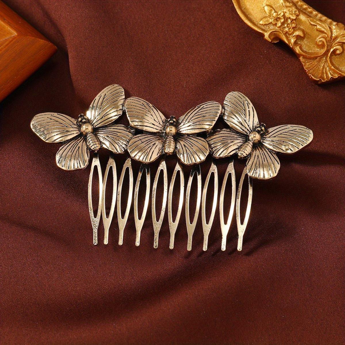 

2 шт. Женский гребень для волос Металлическая бабочка Свадебные заколки для волос Зажимы Украшения Модная бижутерия Свадебные аксессуары для волос Головной убор Оптом золотой