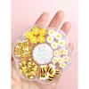1 Scatola Charms per Unghie Cartoni Animati 3D Giallo Vasetto di Miele Piccola Ape Perla Bianca Simulazione Fiori Margheritina Bianca Per Accessori Nail Art Unghie Fai da Te