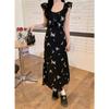 [Double layer + inner lining] Xiaofei sleeve butterfly suspender dress children's summer French temperament is beautiful, waist length
