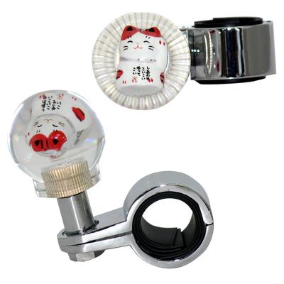 Volante de Caminhão Spinner Vermelho, Cristal, Design Maneki-neko, (Mad Max)