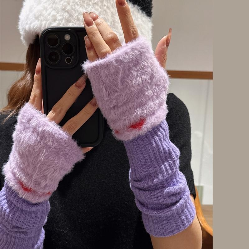 Elbow Arm Sleeves Slouchy Y2K Warm Gloves for Women Girl Casual Hand Warmers