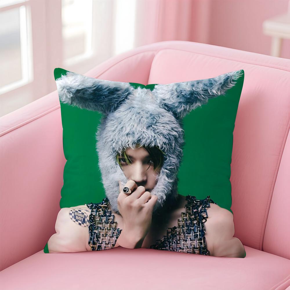 Kpop Style Hot A-Ateez Cushion Cover Comfortable Double Sided Pillow Cover For Car Sofa Bedroom & More