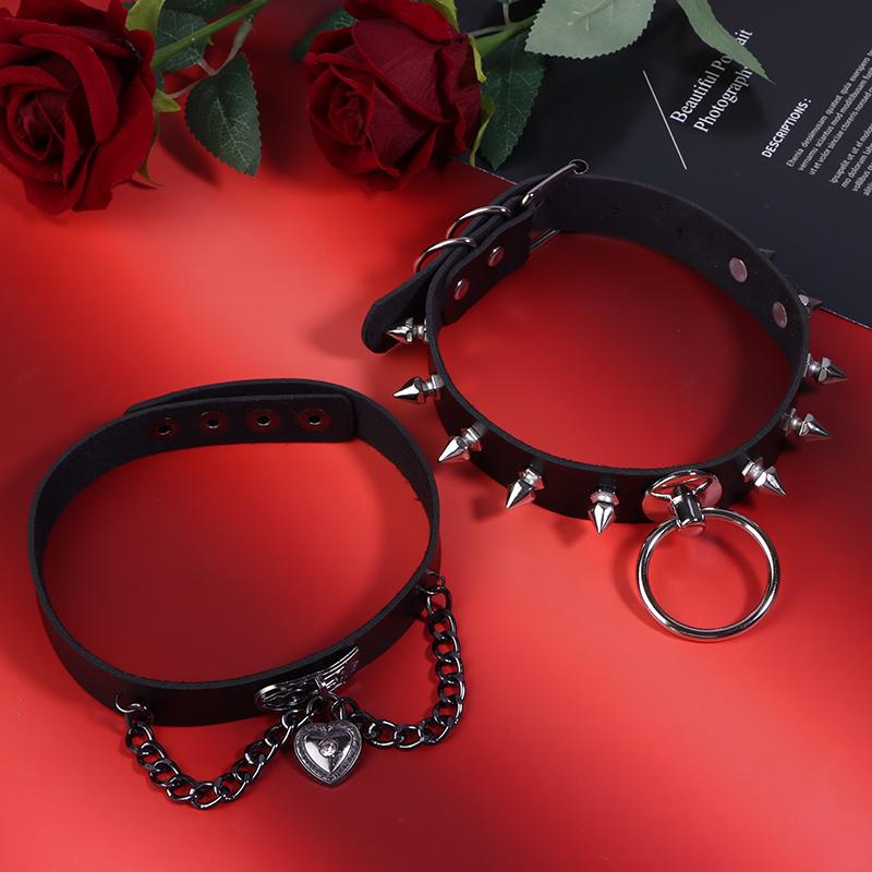 1 Stück Süß Kühl Cosplay Nieten Stern Punk Rock Gothic Damen Halsband Pu Leder Dorn Hip Hop Bondage Choker Schmuck