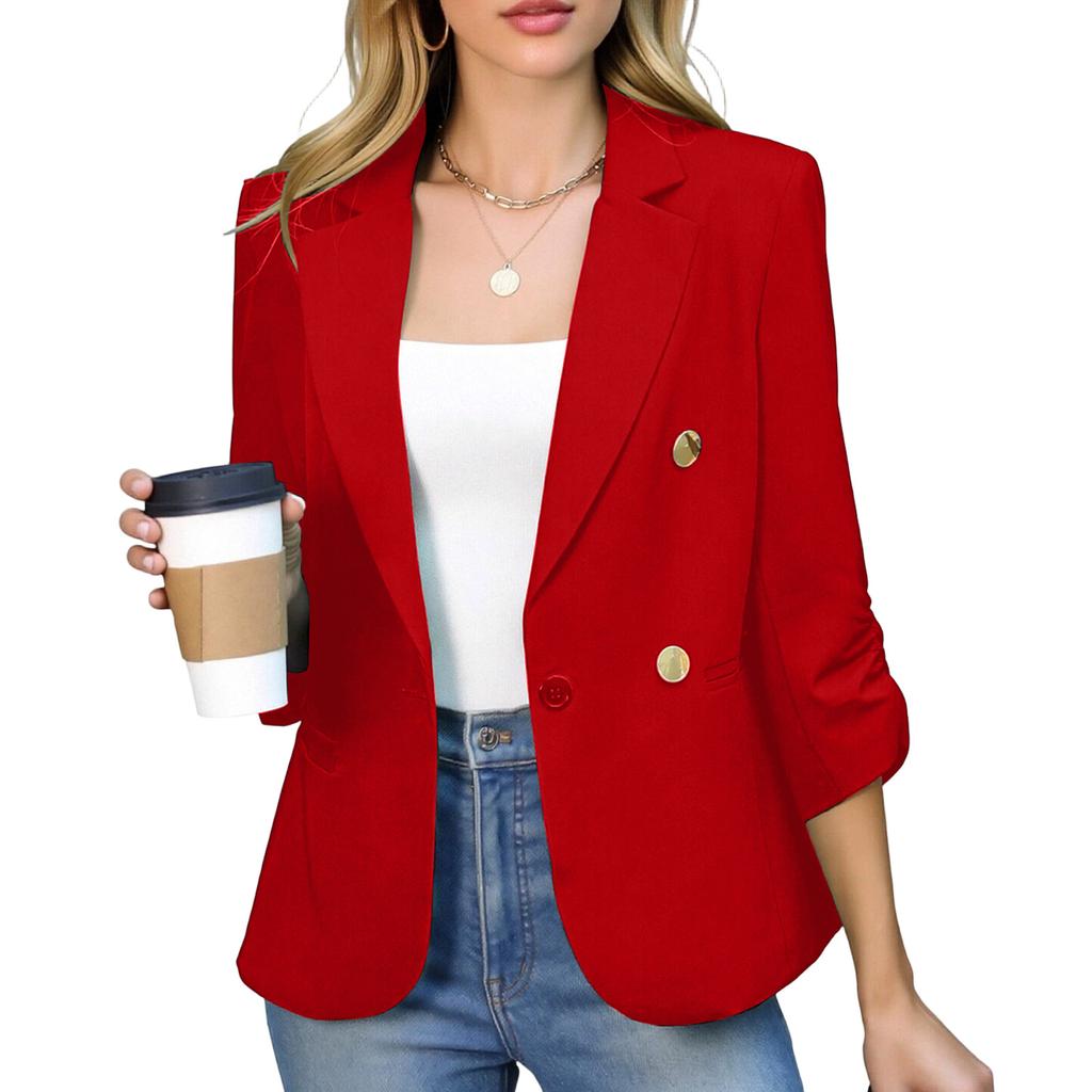 Women's Casual Long Sleeve Front Open Jacket for Work Daily Wear