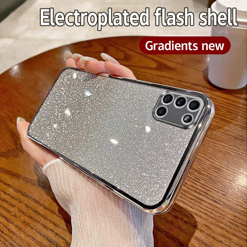 

For Samsung Galaxy A31 Case Samsung SM-A315F, SM-A315N Phone Case Shiny Glitter Plating Silicone Camera Lens Soft Back Cover For Galaxy A31