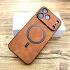 Apple Lambskin Magnetic Leather Texture iPhone Case: Compatible with iPhone 12, 13, 14 Pro Max & 15, Full Coverage, Protective.