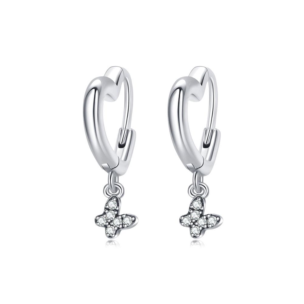 New Original 925 Silver Earrings For Women Piercing Hoop Love Heart Earings Rose Gold Wedding Gift Luxury Jewelry