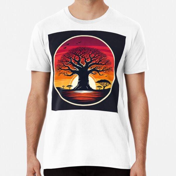 

Baobab Tree Silhouette - African Sunset in V S to 5XL Made in the AU/USA T-Shirt L