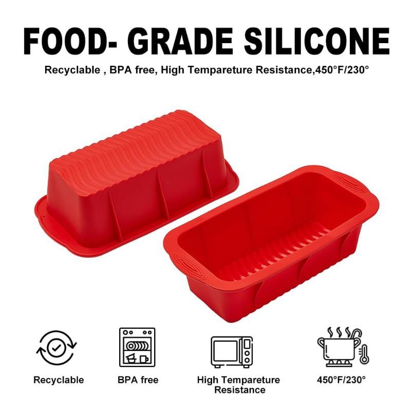 1PC 10 Inch Rectangular Non-stick Silicone Toast Baking Pan Baking Cake Mold Silicone Tray Food Production Kitchen Tools