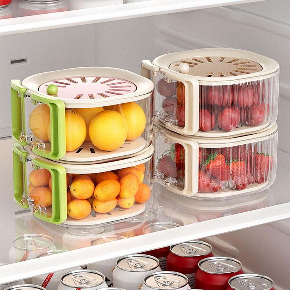 Splash-proof Vegetable Drain Basket Foldable Handle Fruit Drainer Container  Kitchen Organizer