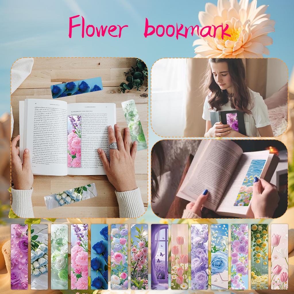 24pc Flower And Floral Bookmark Creative Reading Paper Bookmark Small Gift