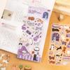 2sheets Kawaii Cat Daily Cartoon Die Cutting Stickers DIY Diary Phone Case Scrapbook Aesthetics Stationery Stickers