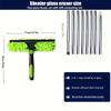 125inch Extendable Microfiber Window Cleaning Tool, Dual-Use Dry and Wet, Stainless Steel Handle, Glass Cleaner