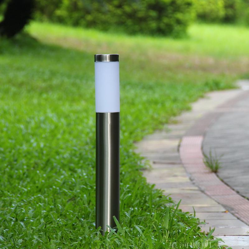 Stainless Steel LED Garden Lights - Waterproof Outdoor Cylindrical Ground Lights for Villas and Courtyards.