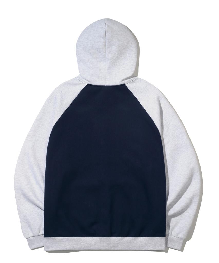 Trillion Raglan Color Mix 1992 Graphic Zip-Up Hoodie (Navy)