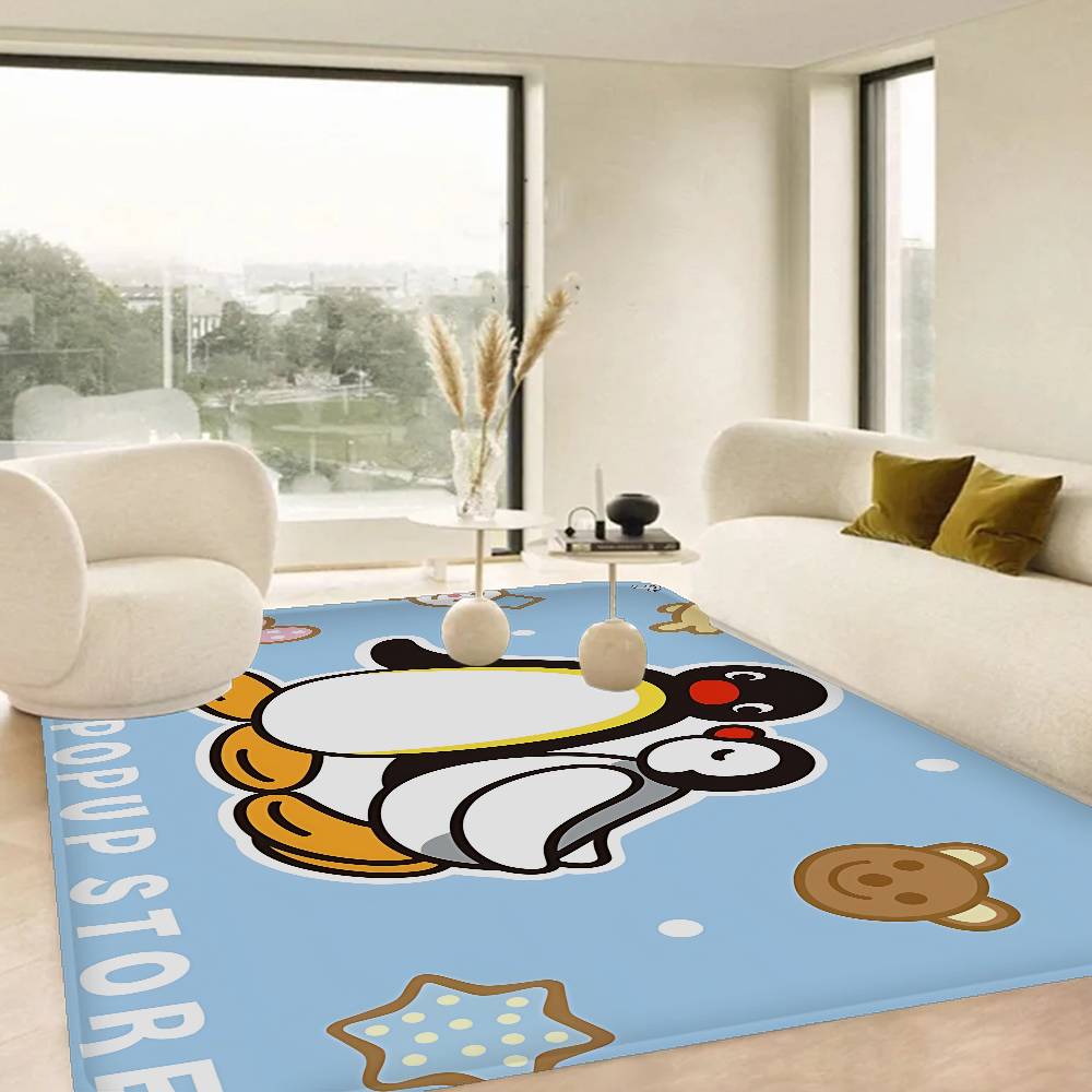 Funny P-Pingu Cute Cartoon Hallway Carpet Washable Non-Slip Living Room Sofa Chairs Area Mat Kitchen Doormat Area Rug