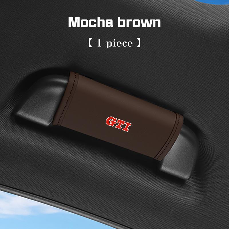 For VW R Leather Car Roof Handle Protective Cover Pull Gloves Accessories Arteon CC Passat Polo Golf Magotan Jetta T-Roc Taigo Zj3