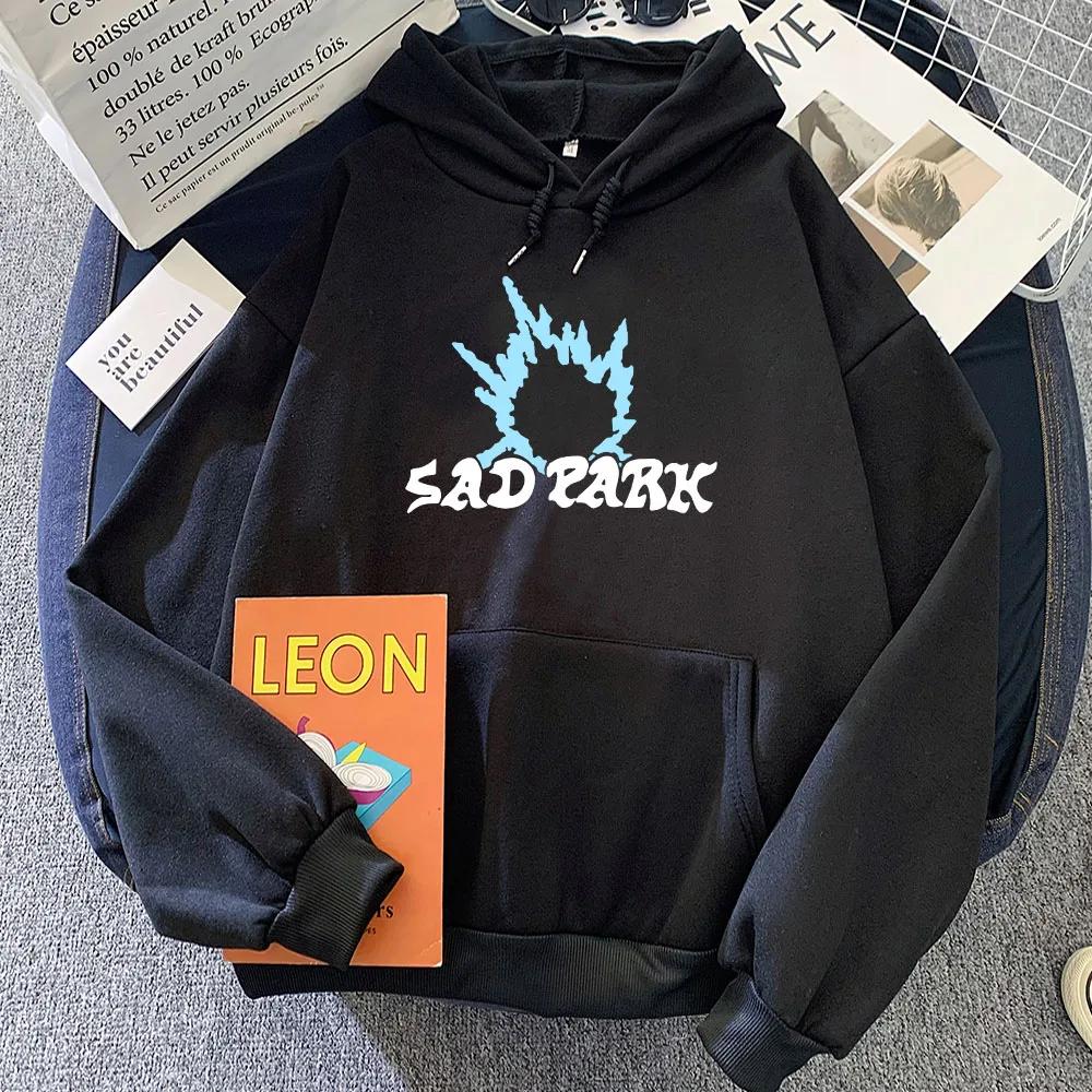 Sad Park Band Print Hoodies Winter Unisex Streetwear Women/Men Clothes Fleece Warm Long Sleeve Hooded Pullovers Cartoon Hoodie