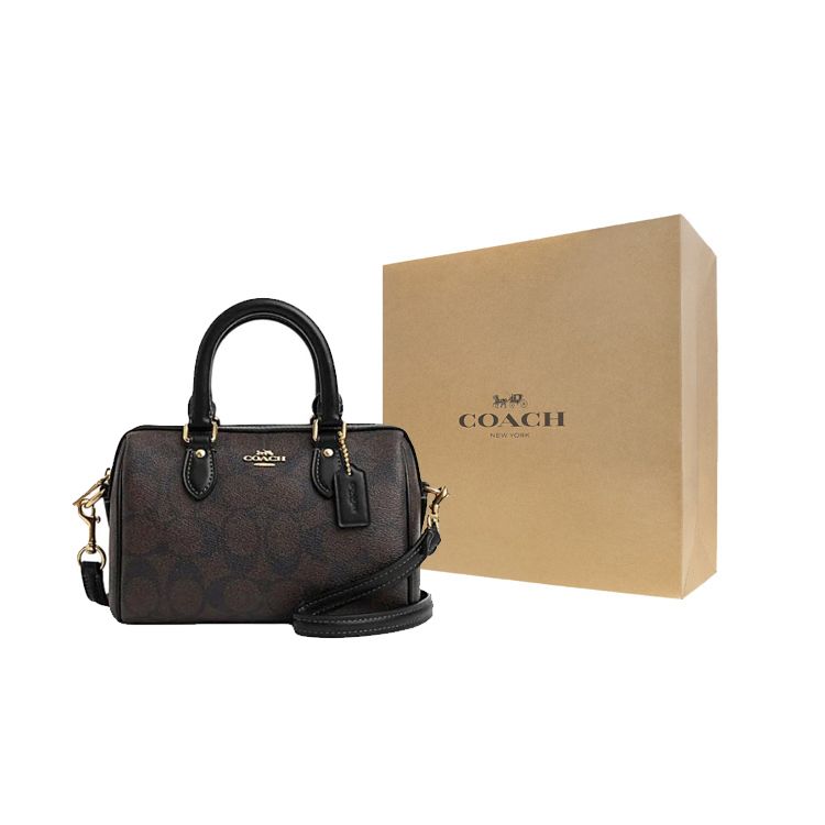 Coach Rowan 18 Classic Elegant Logo PVC Shoulder Crossbody Bag Women bags Brown Black CS183-IMAA8