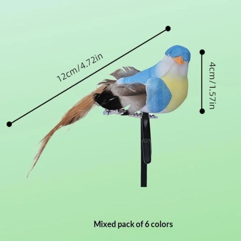 6Pcs Simulation Feather Birds Models Fake Foam Animal Artificial Birds Diy Wedding Home Garden Ornament Decoration