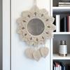 1pcs Mirror Wall Hanging Decorative Mirrors for Vanity Dorm Boho Woven Tassel Home Decor for Living Room Art Decorative Gifts