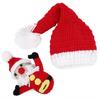 Red Baby Photography Props Hat Doll Handcrafted Newborn Christmas Santa Claus Photo Props