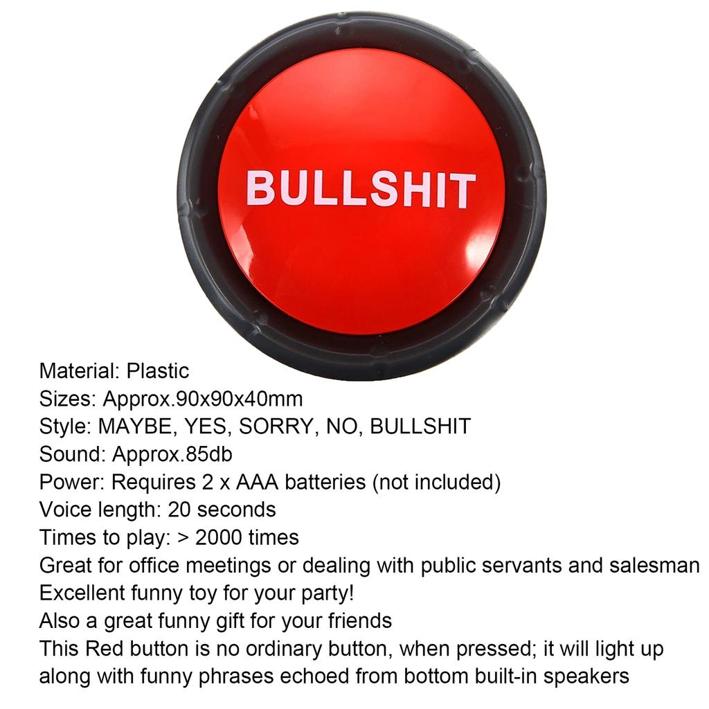 Bullshit, vielleicht, nein, leider, ja, Ton, sprechender Knopf, Home-Office-Party, lustiges Gag-Spielzeug
