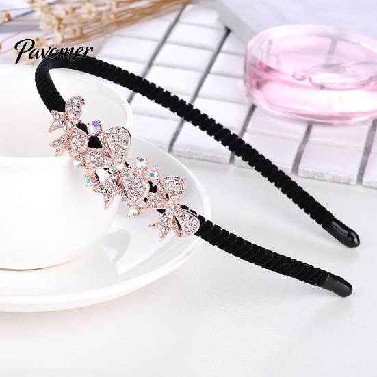 Woman Headband Elegant Style Non Slip Headwear Hair Girl Hairband Hoop Band Flower Rhinestone Headdress Accessories