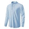 Neue männer Casual Bluse Baumwolle Leinen Hemd Tops Langarm T Shirt Frühling Herbst Schräge Knopfleiste Vintage Yoga Shirts