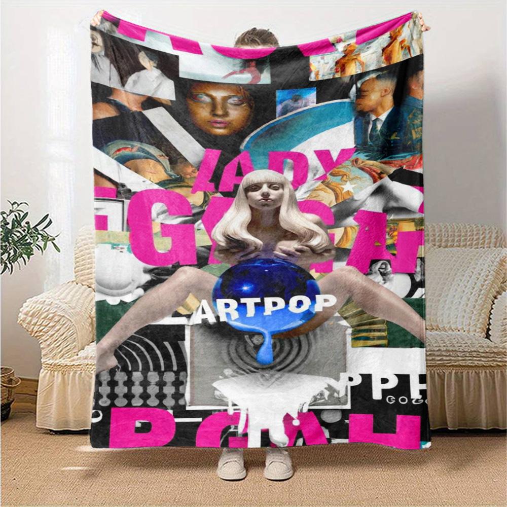 Gaga Poster Print Flannel Blanket High Quality Warm Comfortable Cover for All Seasons Perfect for Gifts Home Decor