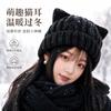 Cute Cat Ear Wool Hat Autumn and Winter Thickened Warm Knitted Hat Versatile Age-reducing Ear Protection Hat Women's