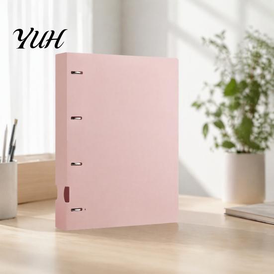 Smooth Page Turning Binder 4-Hole Document Folder/A4 File Bag, Durable PP Portable Storage Notebook Production Folder Folder, Macaron Colors