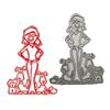 Girl Dog Metal Cutting Dies Stencils DIY Scrapbooking Album Paper Card Template