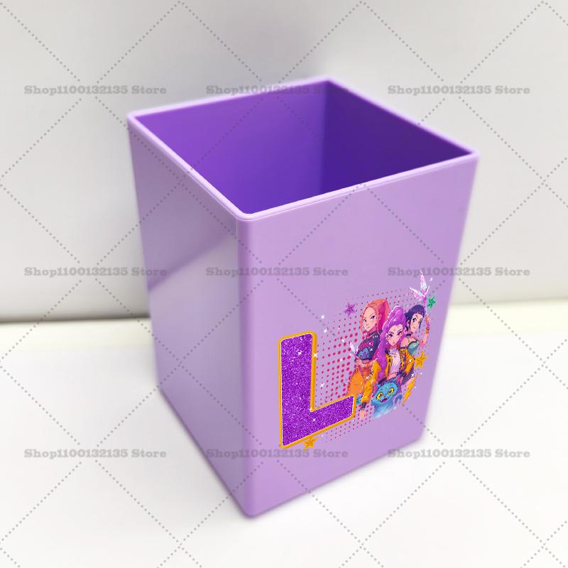 Kpop Demon Hunters Pen Holder Cartoon Anime Pattern Print Office Desk Accessories Boy Girl Stationery Pencil Organize Home Gift