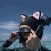 Cat Ears Diving Hood 3mm Neoprene Wetsuit Hood Cute Women Swim Cap for Surfing Snorkeling Water Sports Surf Diving Hat