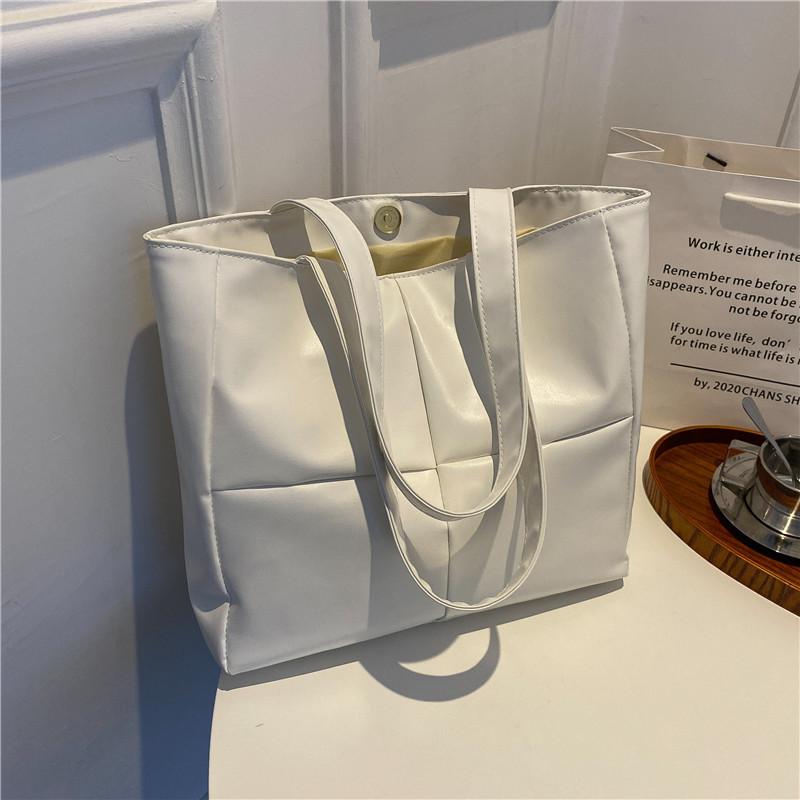 Tote Clothing Cotton Bag Cross Grid Design And Large Capacity For Use Daily